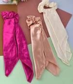 Set of 3 knot scrunchies ponytail holder