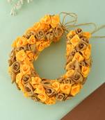 Yellow and golden ribbon floral hair accessory set