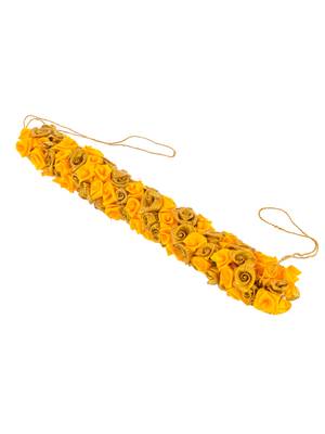 Yellow and golden ribbon floral hair accessory set 4