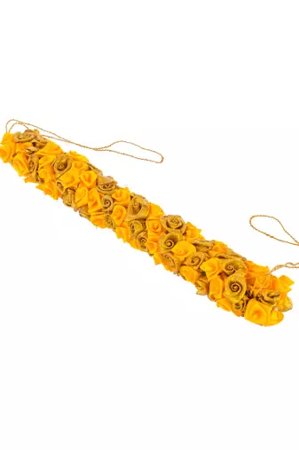 Yellow and golden ribbon floral hair accessory set