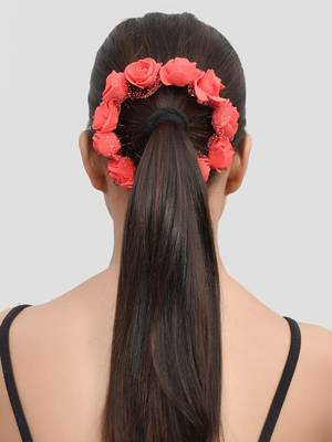 Set of 10 red flower hair accessory set 2