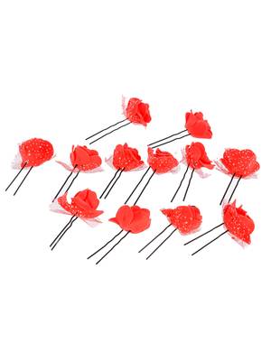 Set of 10 red flower hair accessory set 3
