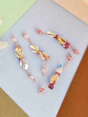 Set of 4 glitter bow hair accessory 1