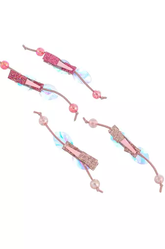 Set of 4 glitter bow hair accessory