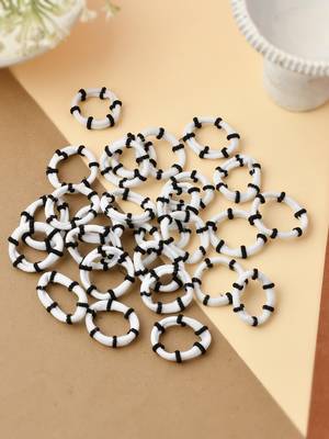 Set of 30 white rubber ponytail holder 1