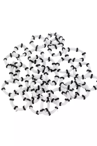 Set of 30 white rubber ponytail holder