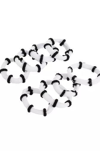 Set of 30 white rubber ponytail holder