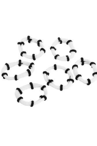 Set of 30 white rubber ponytail holder