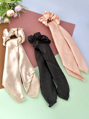 Set of 3 knot scrunchies ponytail holder 1