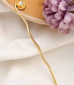 Pearl gold plated geisha hair stick accessory