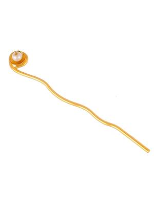 Pearl gold plated geisha hair stick accessory 3