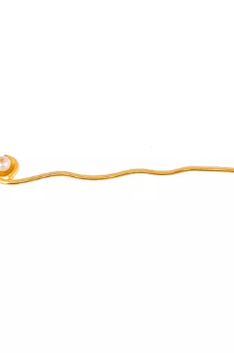Pearl gold plated geisha hair stick accessory