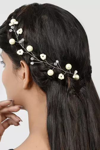 Pearl beads hair vine accessory