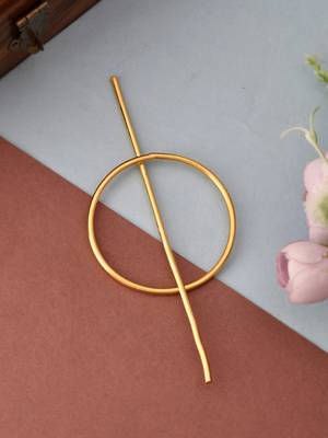 Circular gold plated hair accessory 1