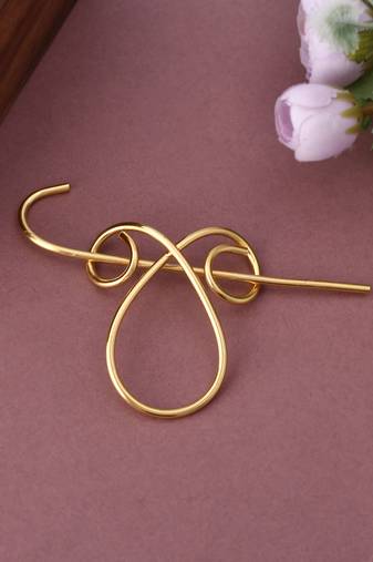 Omega gold plated ornamental hair pin