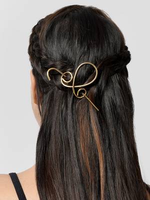 Omega gold plated ornamental hair pin 2