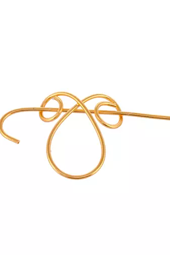 Omega gold plated ornamental hair pin