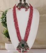Semi precious beads with victorian pendant set
