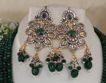Semi precious beads with victorian pendant set 2