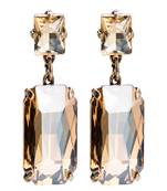 Colorpop crystal champagne drop earrings gold-plated alloy for girls and women