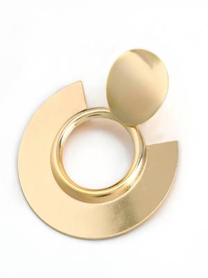Glam golden round drops earrings in geometric semi circle design gold-plated earrings alloy for girls women 3