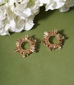 brown inlaid rhinestone round stud earrings silver plated alloy for girls and women