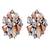 Floral radiance gold and white stone stud earrings silver-plated alloy for girls women