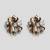 Floral radiance gold and white stone stud earrings silver-plated alloy for girls women