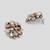 Floral radiance gold and white stone stud earrings silver-plated alloy for girls women