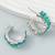 Eternally stylish green crystal half hoop earrings silver plated alloy for women and girls