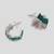 Eternally stylish green crystal half hoop earrings silver plated alloy for women and girls