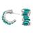 Eternally stylish green crystal half hoop earrings silver plated alloy for women and girls
