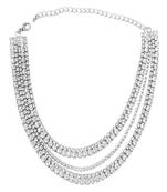 Layers of bling choker necklace studded with rhinestones | crystals choker necklace silver plated alloy for women
