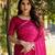 Rani pink printed silk bandhani sarees bandhej