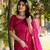 Rani pink printed silk bandhani sarees bandhej