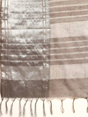 Brown colour art silk women's  saree with blouse piece 5
