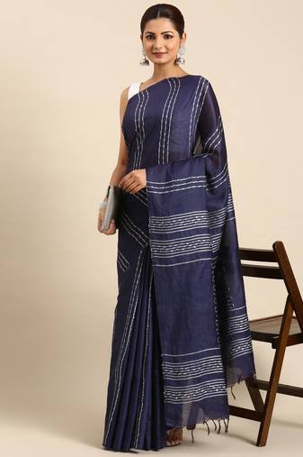 Blue colour art silk women's  saree with blouse piece