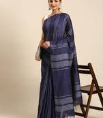 Blue colour art silk women's  saree with blouse piece