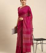 Purple colour art silk women's  saree with blouse piece