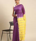 Purple colour art silk women's  saree with blouse piece