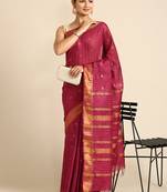 Purple colour art silk women's  saree with blouse piece