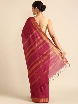 Purple colour art silk women's  saree with blouse piece 3