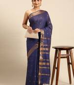Blue colour art silk women's  saree with blouse piece