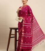 Purple colour art silk women's  saree with blouse piece