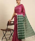 Purple colour art silk women's  saree with blouse piece