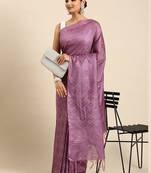 Purple colour art silk women's  saree with blouse piece