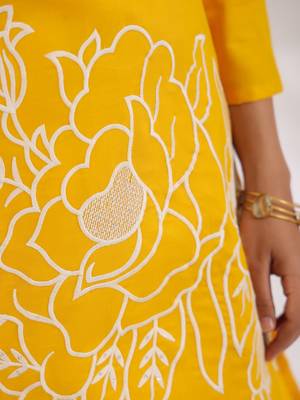  yellow a-line embroidered co-ord set 5