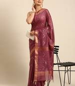 Maroon colour art silk women's  saree with blouse piece