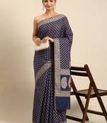 Blue colour art silk women's  saree with blouse piece