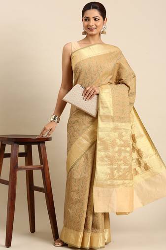 Green colour art silk women's  saree with blouse piece